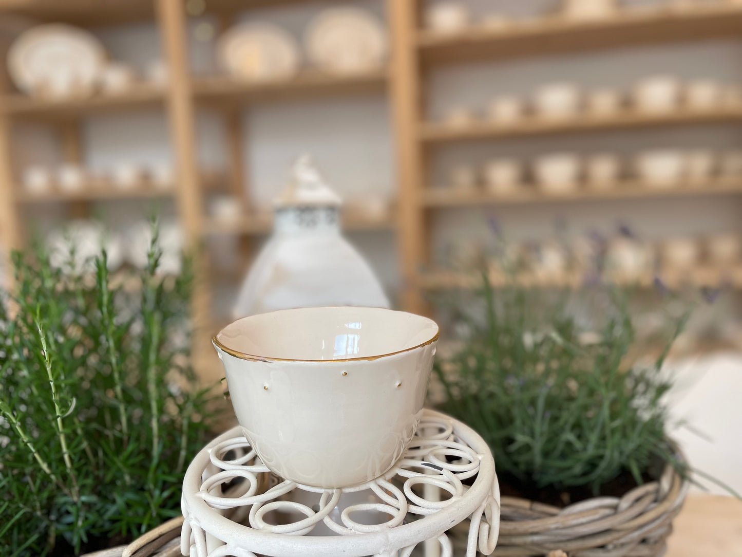 Collection Baronesse Big Bowl with golden dots and edge